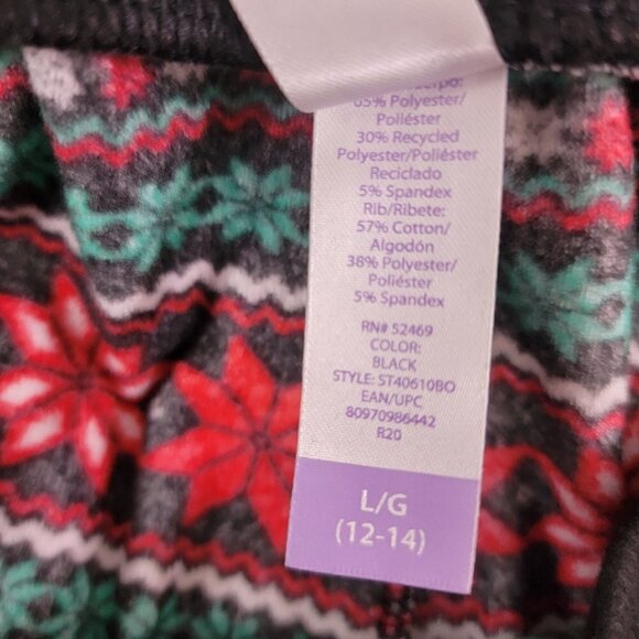 Secret Treasures Black Poinsettia Print Loungewear Joggers - Size Large NWT - Picture 8 of 14